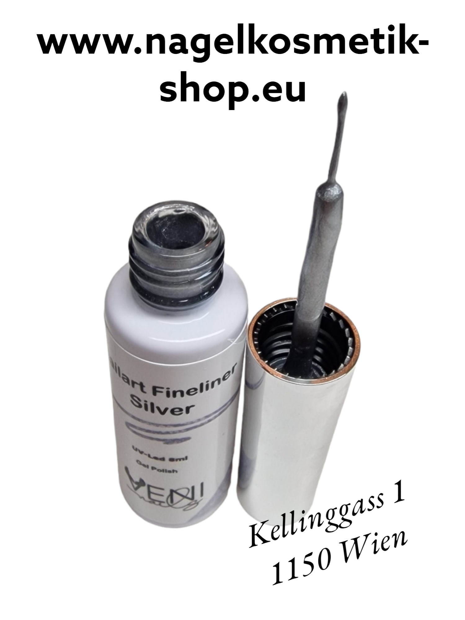 UV/Led - Nagellack Fineliner 8ml- Silver – Bild 2